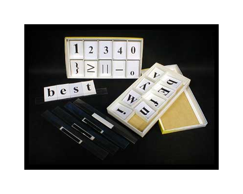 Набор цифр, букв и знаков с магнитным креплением для школы (ламинированный)