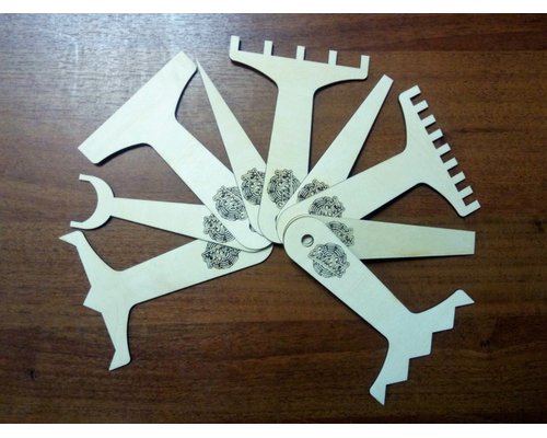 Набор инструментов для песочной анимации 9 штук (фанера)