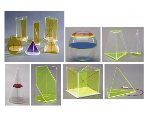 Набор прозрачных геометрических тел с сечением разборный большой