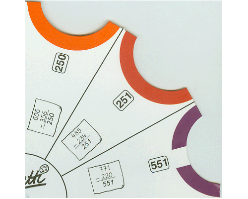 От 1 до 1000. Палитра круглая: карточки