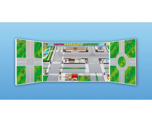 Панорамная трехэлементная комбинированная магнитно-маркерная доска "Азбука дорожного движения"