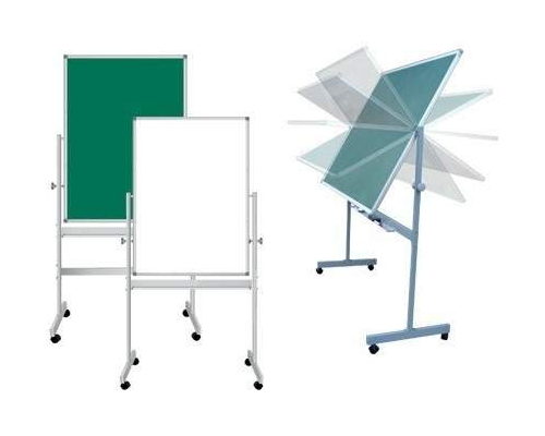 Поворотная передвижная доска (мел+маркер) 750х1000 полимерная