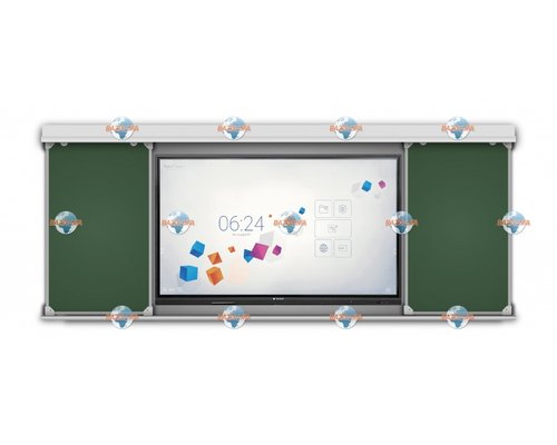 Раздвижная рельсовая система досок + встроенная интерактивная панель 65" NextPanel