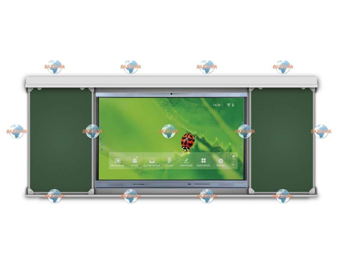 Раздвижная рельсовая система досок + встроенная интерактивная панель 75" EdFlat 4K ED75CT