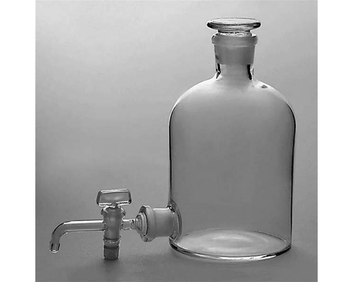 Склянка-аспиратор с краном и пришлифованной пробкой 5000 мл (бутыль Вульфа), уп.2 /6 шт