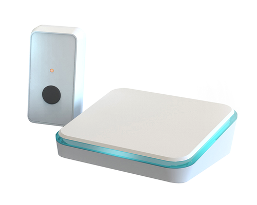 Стационарная система "Исток-Сенсо"( зона охвата до 80 м2) в комплексе с беспроводной кнопкой для передачи сигнала эвакуации на слуховые аппараты пользователей