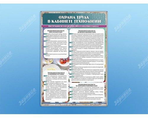 Стенд "Охрана труда в кабинете технологии"