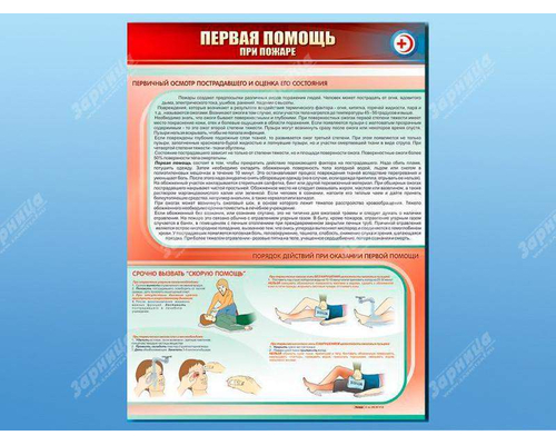 Стенд "Первая помощь при пожаре"