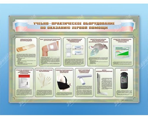 Стенды "Учебно-практическое оборудование по оказанию первой помощи"