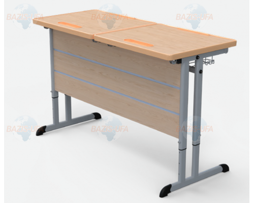 Стол ученический двухместный на плоскоовальной трубе