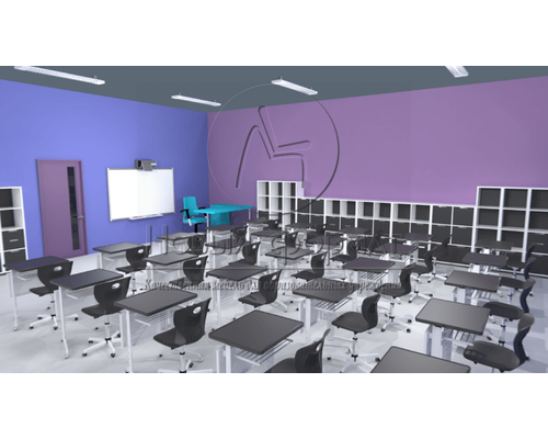 Стол ученический одноместный на роликах