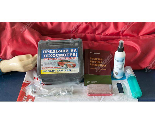 Тренажер-манекен взрослого пострадавшего "Александр-1-0.1" (голова, туловище, конечности) для отработки приемов сердечно-легочной реанимации (настенное табло + контроллер + тестовые режимы)