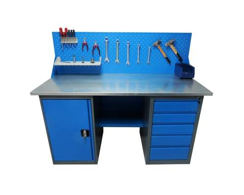 Верстак с драйвером и тумбой, 85x190x68,5 см