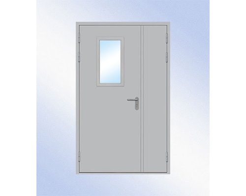 Дверь со стеклом 2000х1000мм нержавеющая сталь