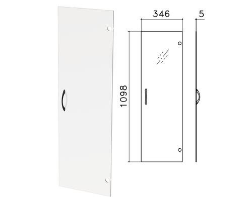 Дверь со стеклом IP40 2000x750мм