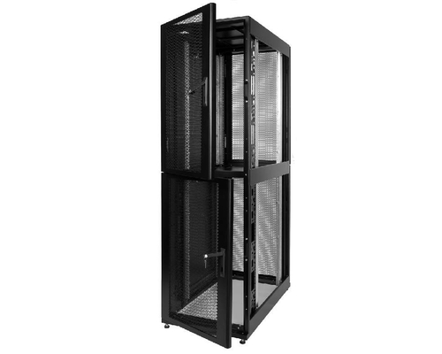 Шкаф серверный ПРОФ напольный 48U (600х1200) дверь перфорированная 2 шт черный в сборе