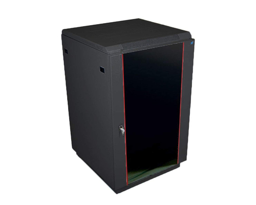 Шкаф телекоммуникационный напольный 27U (600х1000) дверь стекло черный