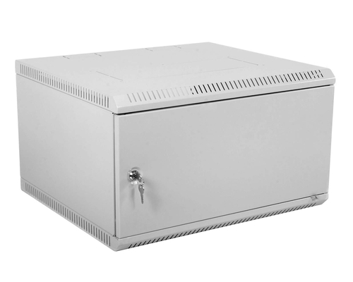 Шкаф телекоммуникационный настенный разборный 6U (600х650) дверь стекло черный