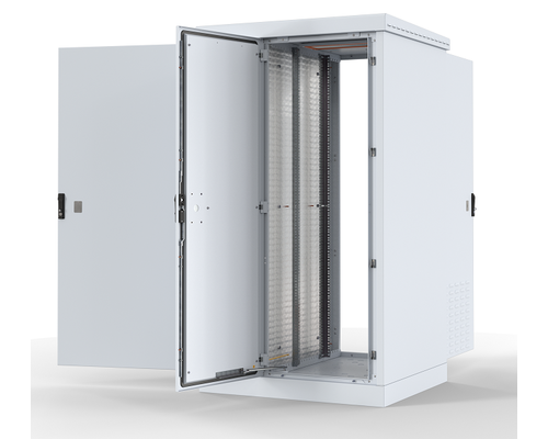 Шкаф уличный всепогодный напольный 36U (1000х900) электроотсек три двери