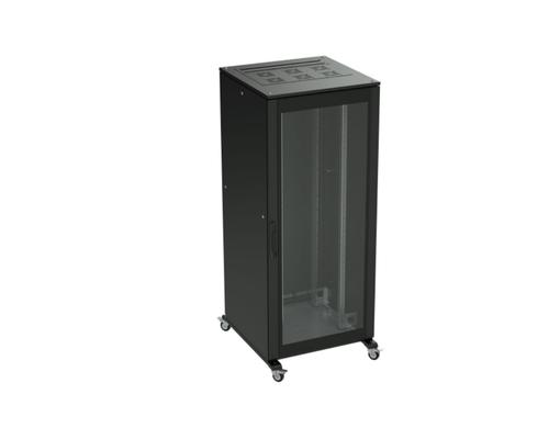 Напольный шкаф 38U 800х1000 двери стекло/сплошная укомпл вводом и загл RAL 9005