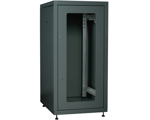 Шкаф LINEA E 18U 600х800мм двери 2шт стекло и металл серый