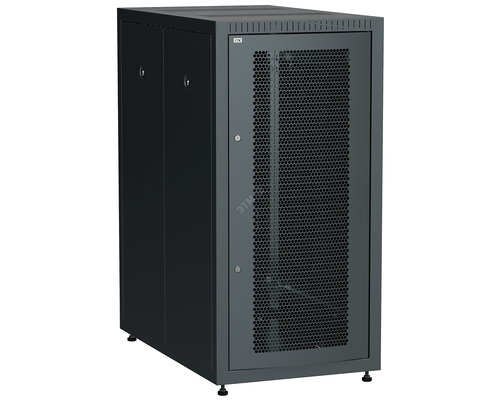 Шкаф LINEA E 24U 600х800мм двери 2шт стекло и металл черный