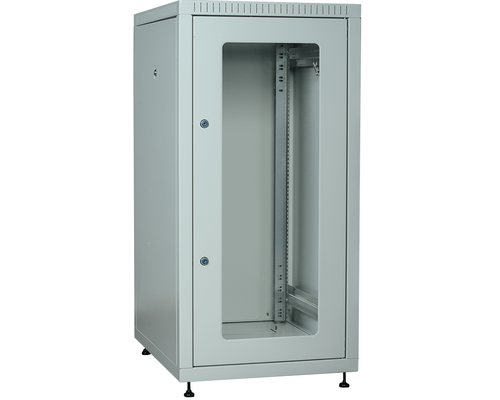 Шкаф LINEA E 24U 600х800мм двери 2шт стекло и металл серый