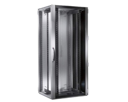 Шкаф LINEA E 33U 600х600мм двери 2шт стекло и металл черный