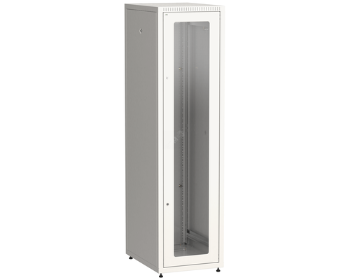 Шкаф LINEA E 42U 600х800мм двери 2шт стекло и металл серый
