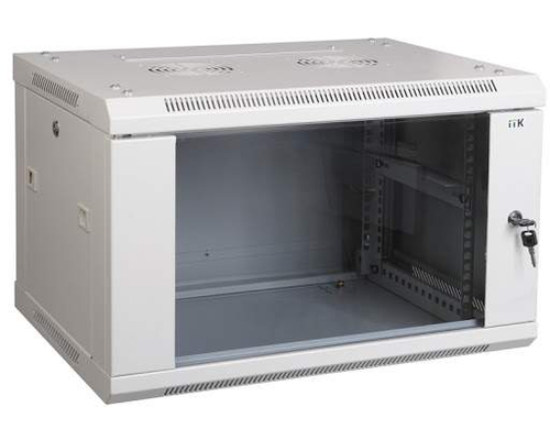 Шкаф LINEA WE 6U 600x600мм дверь стекло черный