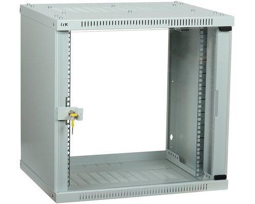 Шкаф LINEA WE 9U 600x600мм дверь стекло серый