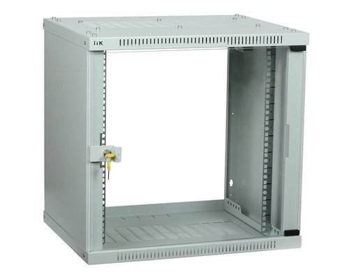 Шкаф LINEA WE 9U 600x650мм дверь стекло серый