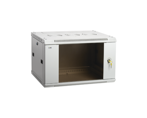 Шкаф настенный 19 LINEA W 12U 600x600мм стеклянная дверь RAL7035