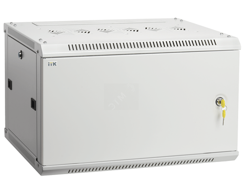 Шкаф настенный 19 LINEA W 12U 600x600мм стеклянная дверь RAL9005