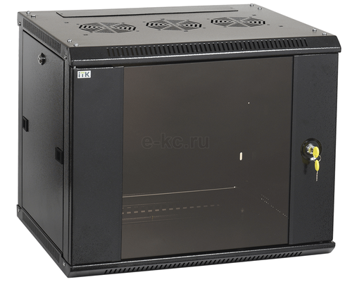 Шкаф настенный 19 LINEA W 9U 600x450мм стеклянная дверь RAL9005