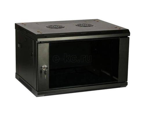 Шкаф настенный 19 LINEA W 9U 600x600мм стеклянная дверь RAL9005