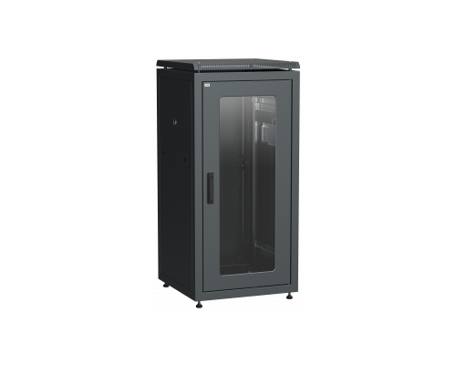 Шкаф сетевой 19 ITK LINEA N 24U 600х800мм стеклянная передняя дверь серый