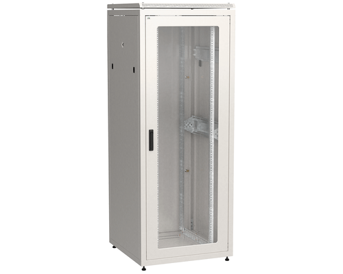 Шкаф сетевой 19 LINEA N 24U 800х800мм стеклянная передняя дверь задняя металлическая серый