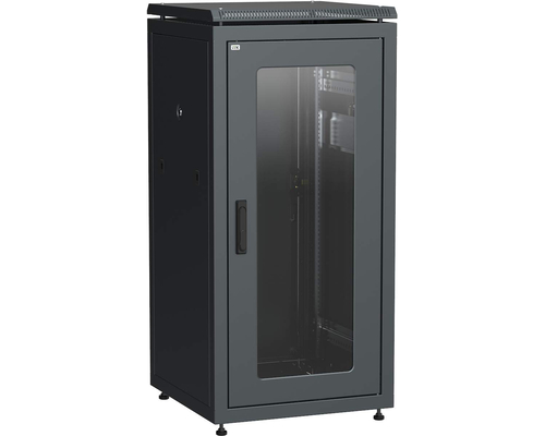 Шкаф сетевой 19 LINEA N 33U 800х800мм стеклянная передняя дверь задняя металлическая черный