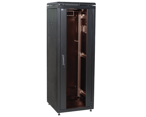 Шкаф сетевой 19 LINEA N 42U 600х1000 мм стеклянная передняя дверь, задняя перфорированная черный