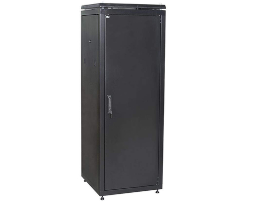 Шкаф сетевой 19дюйм ITK LINEA N 24U 600х800 мм металлическая передняя дверь черный