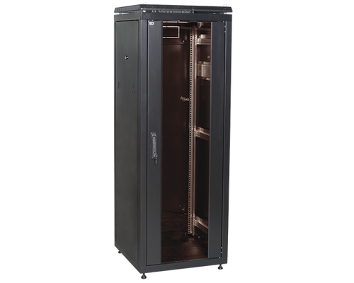 Шкаф сетевой 19дюйм ITK LINEA N 28U 600х800 мм металлическая передняя дверь черный