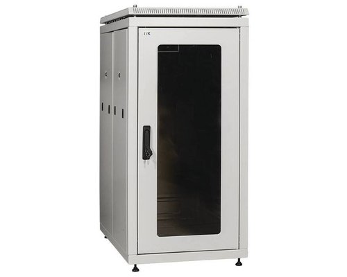 Шкаф сетевой 19дюйм ITK LINEA N 47U 600х800 мм стеклянная передняя дверь, задняя металлическая серый