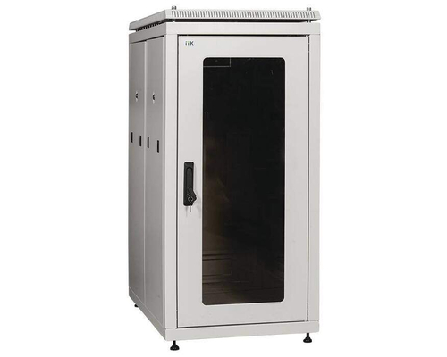 Шкаф сетевой 19дюйм LINEA N 18U 600х1000 мм стекл передняя дверь серый