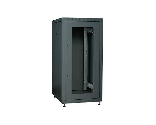 Шкаф сетевой 19дюйм LINEA N 24U 600х1000 мм металлические двери черный