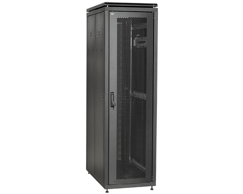 Шкаф сетевой 19дюйм LINEA N 24U 600х1000 мм с L-профилями перфные двери черный
