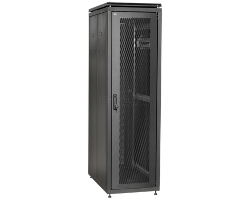Шкаф сетевой 19дюйм LINEA N 28U 600х1000 мм с L-профилями перфные двери черный