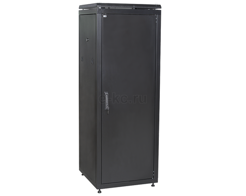 Шкаф сетевой 19дюйм LINEA N 28U 600х600 мм металлическая передняя дверь черный