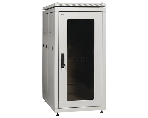 Шкаф сетевой 19дюйм LINEA N 38U 600х1000 мм стекл передняя дверь серый