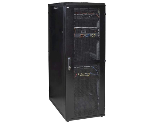 Шкаф сетевой 19дюйм LINEA N 42U 600х1000 мм с L-профилями перфные двери серый